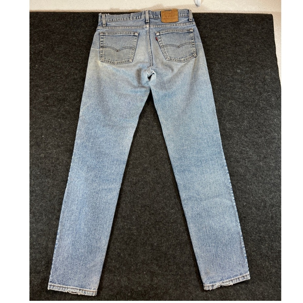 Vintage 90s Levis 512 Red Tab Jeans Mens 34x34 Slim Fit Tapered Leg Light Wash